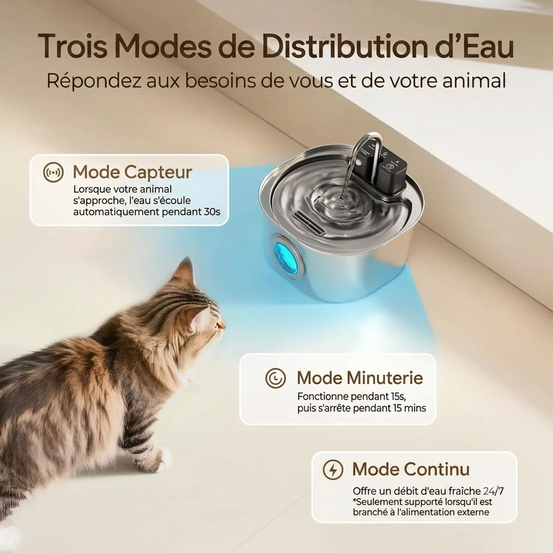 3 modes adaptés à votre chat