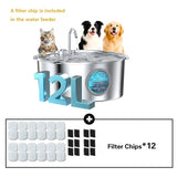 Fontaine à eau PurrStream Grande Capacité — 12L Inox Sans Fil